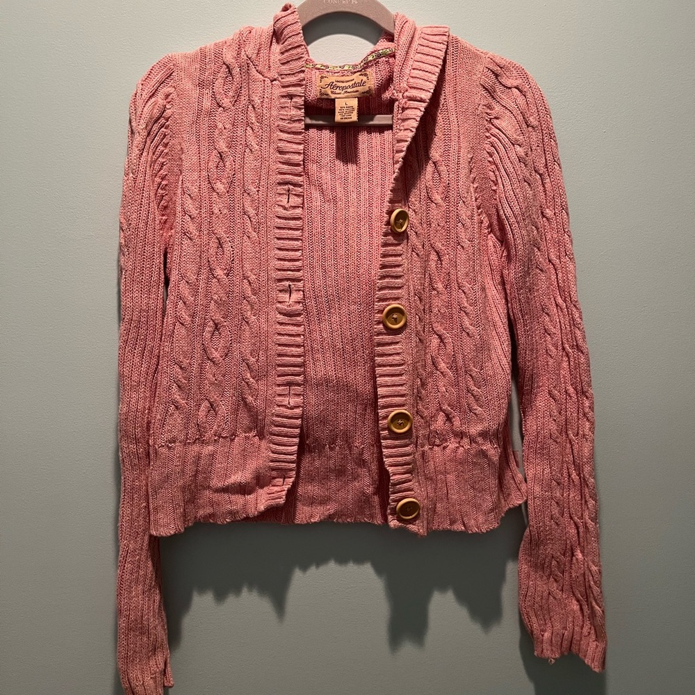 Vintage Limited addition pink Aeropostale button down sweater